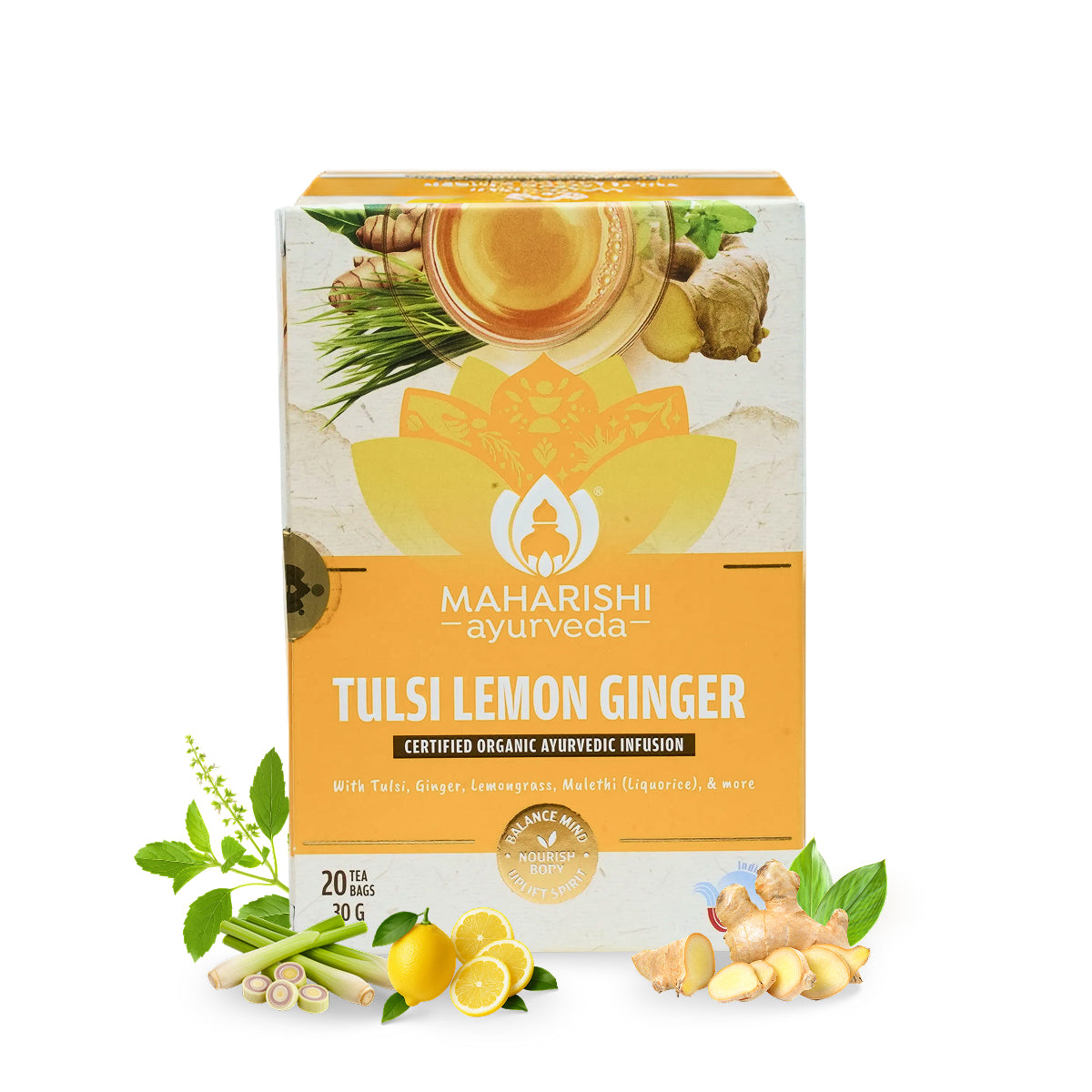 Tulsi Lemon Ginger Tea | Supports Immunity & Digestion