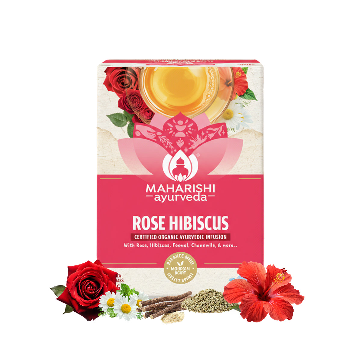 Rose Hibiscus Tea | Uplifting & Calming Ayurvedic Blend