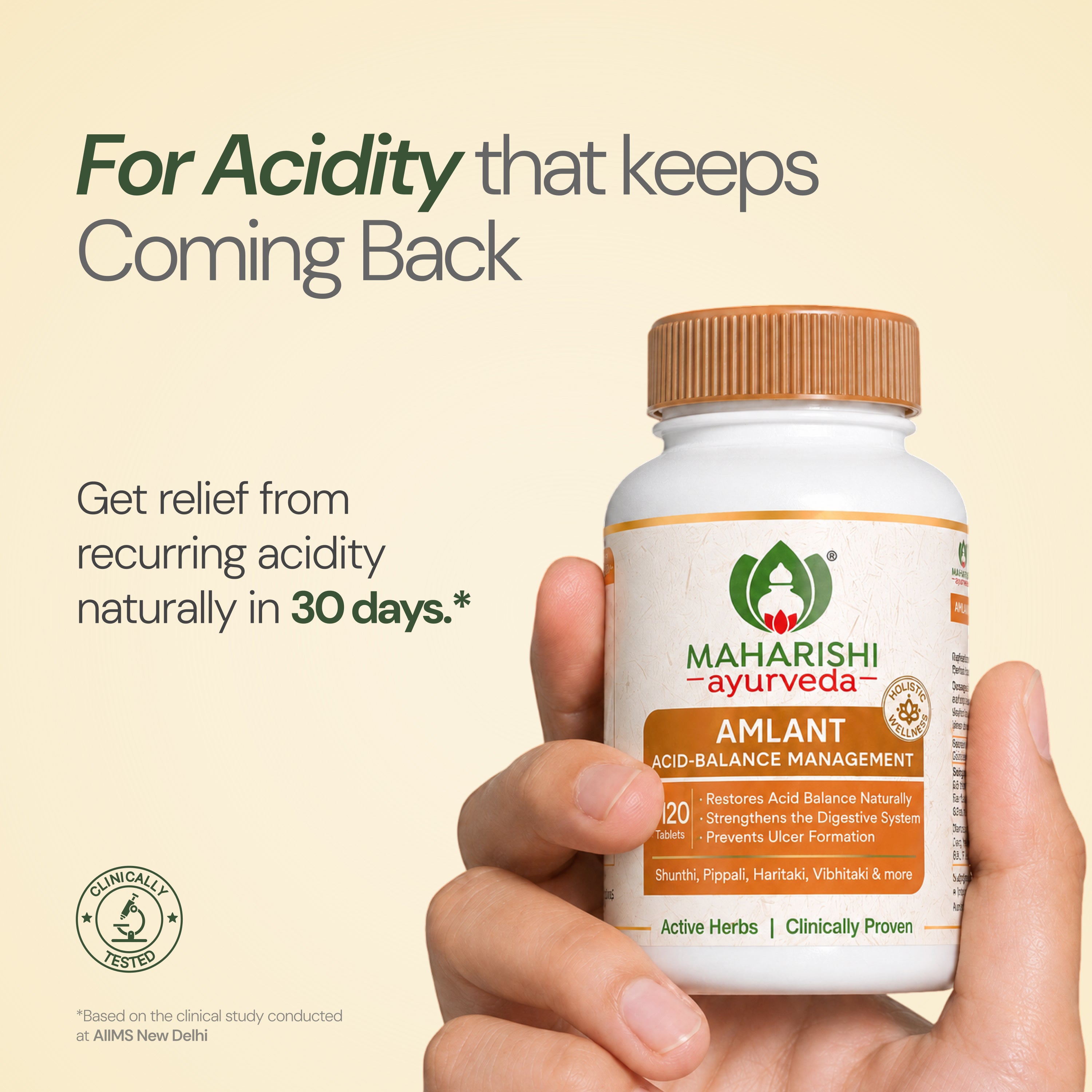 Maharishi Ayurveda Amlant Tablet-Ayurvedic Support for Gut Health & Acidity