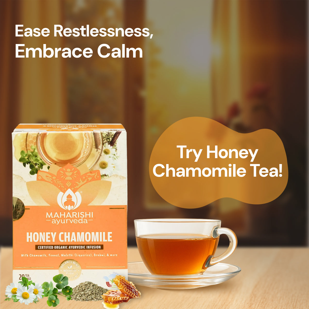 Honey Chamomile Tea | Restorative Sleep & Relaxation Blend