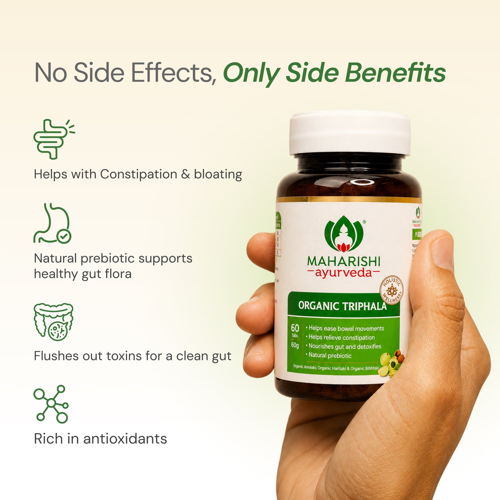 Organic Triphala Tablets | Gentle Gut Cleanse
