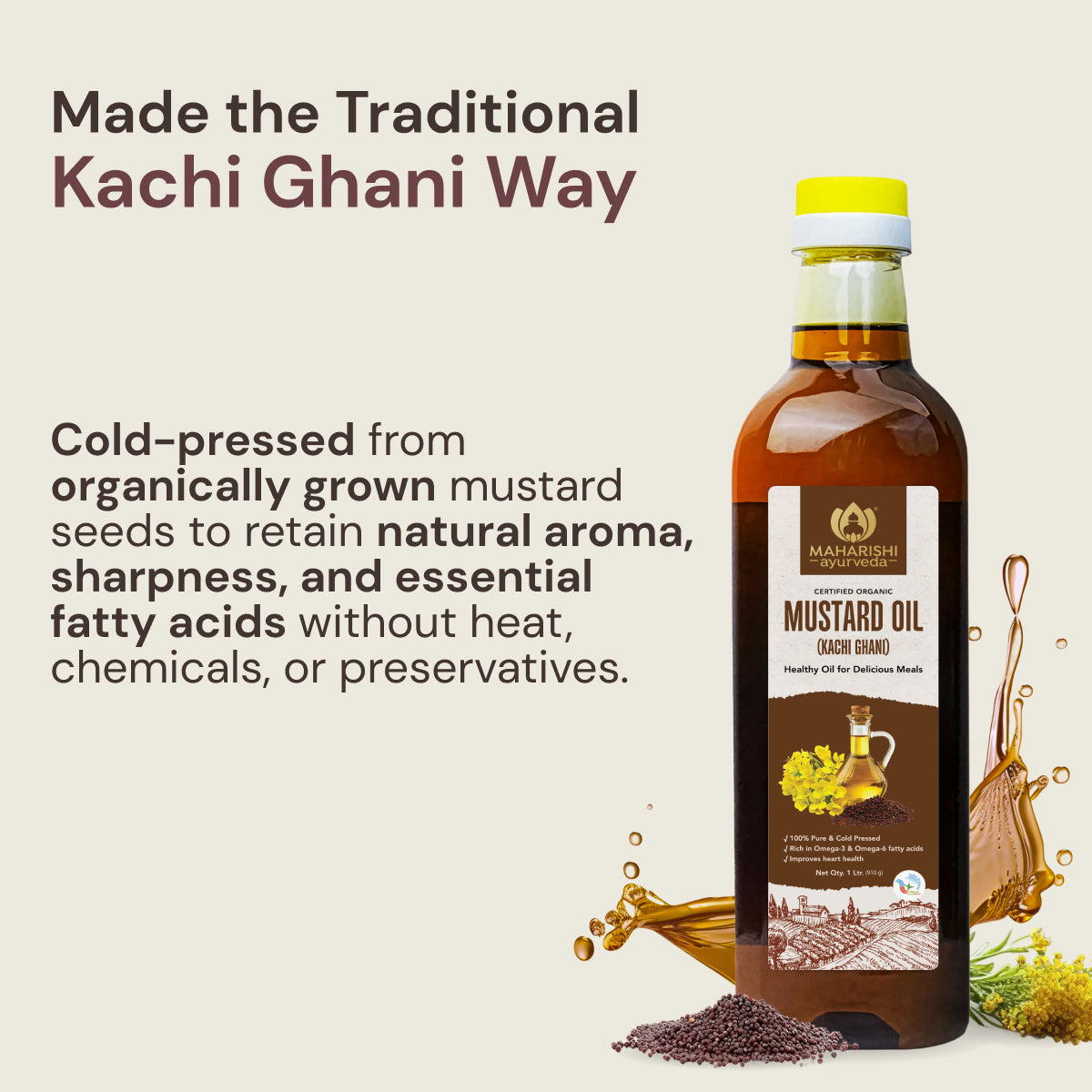 Pure Cold Pressed Mustard Oil | Heart & Skin Health