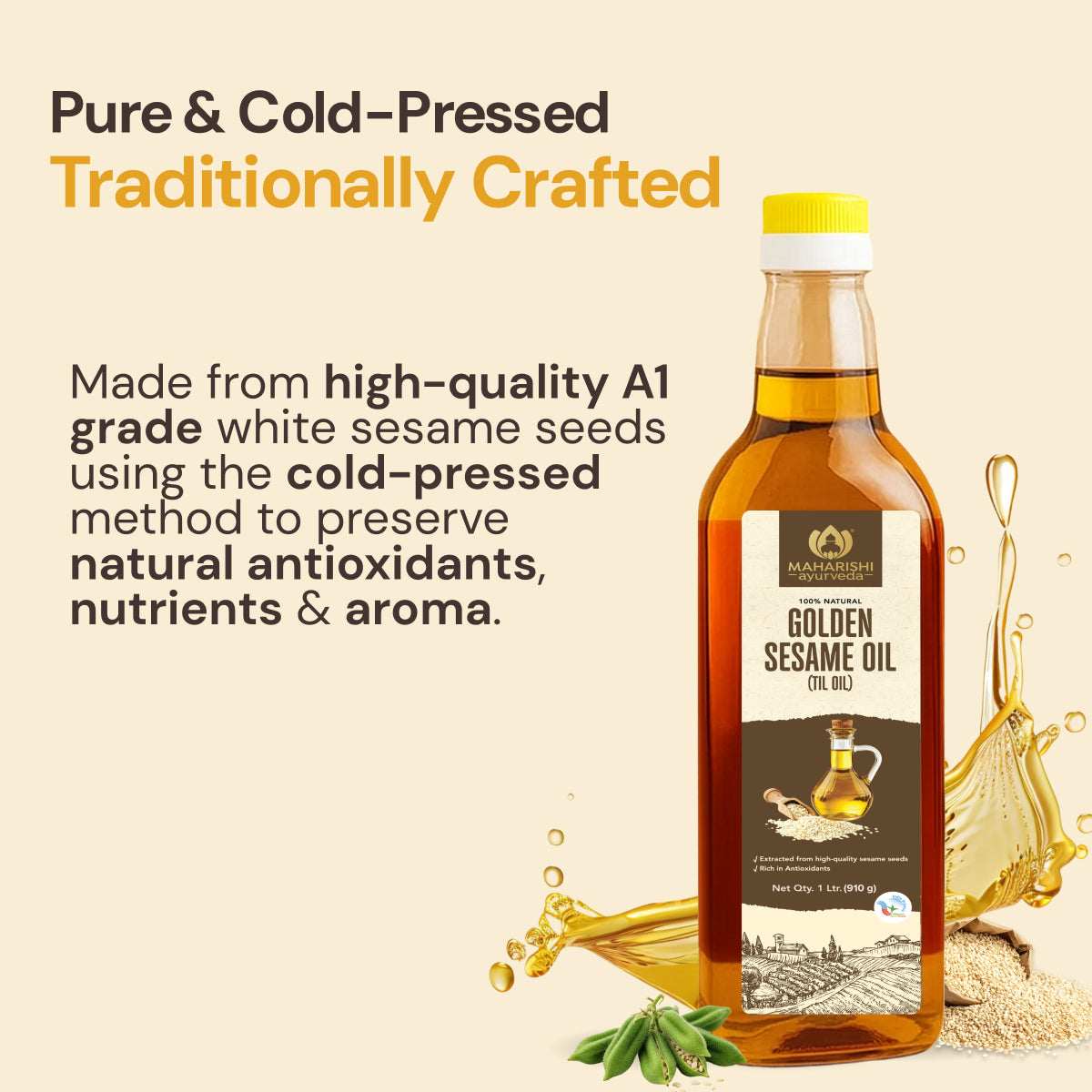 Pure Cold Pressed Sesame Oil Benefits | Skin & Wellness