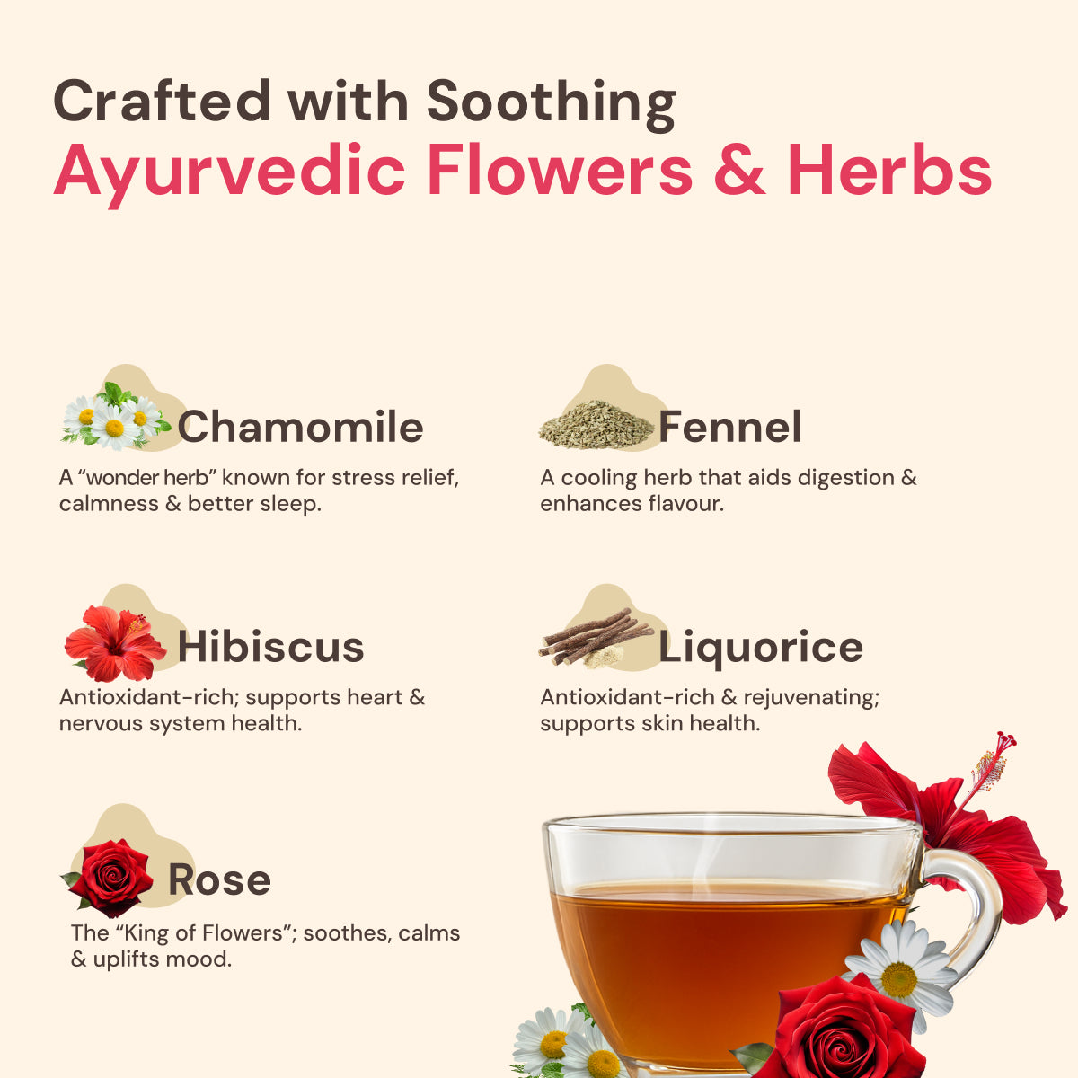 Rose Hibiscus Tea | Uplifting & Calming Ayurvedic Blend