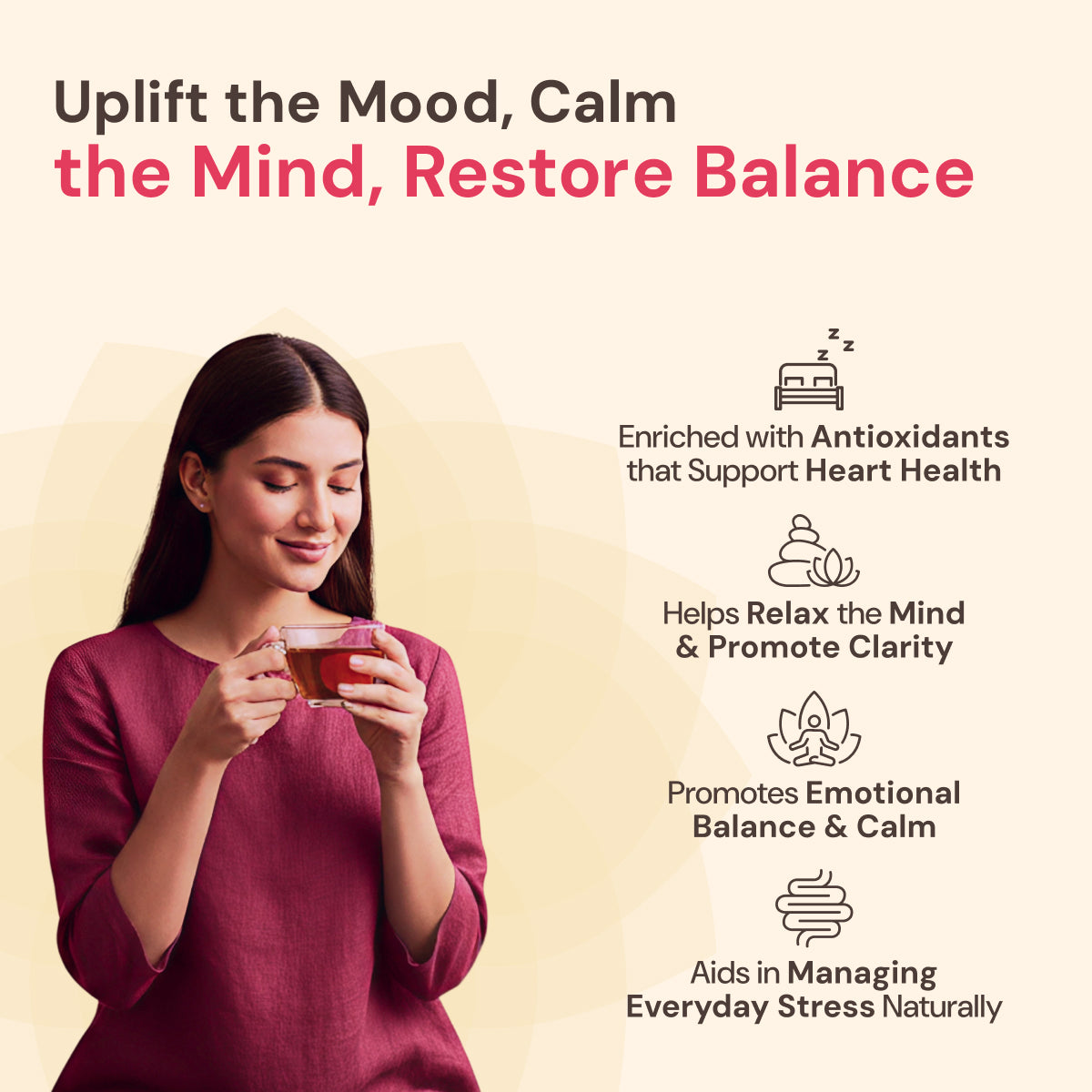 Rose Hibiscus Tea | Uplifting & Calming Ayurvedic Blend