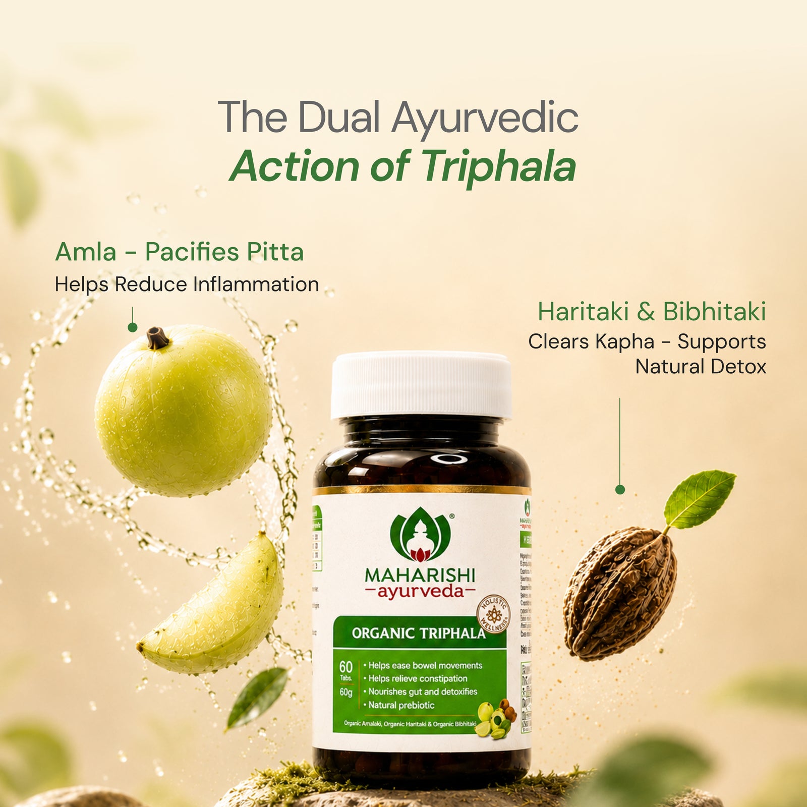 Organic Triphala Tablets | Gentle Gut Cleanse
