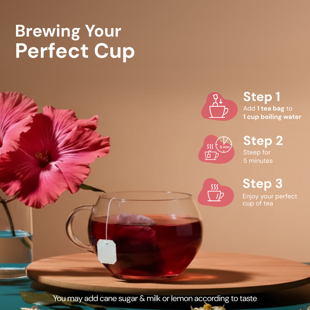 Rose Hibiscus Tea | Uplifting & Calming Ayurvedic Blend
