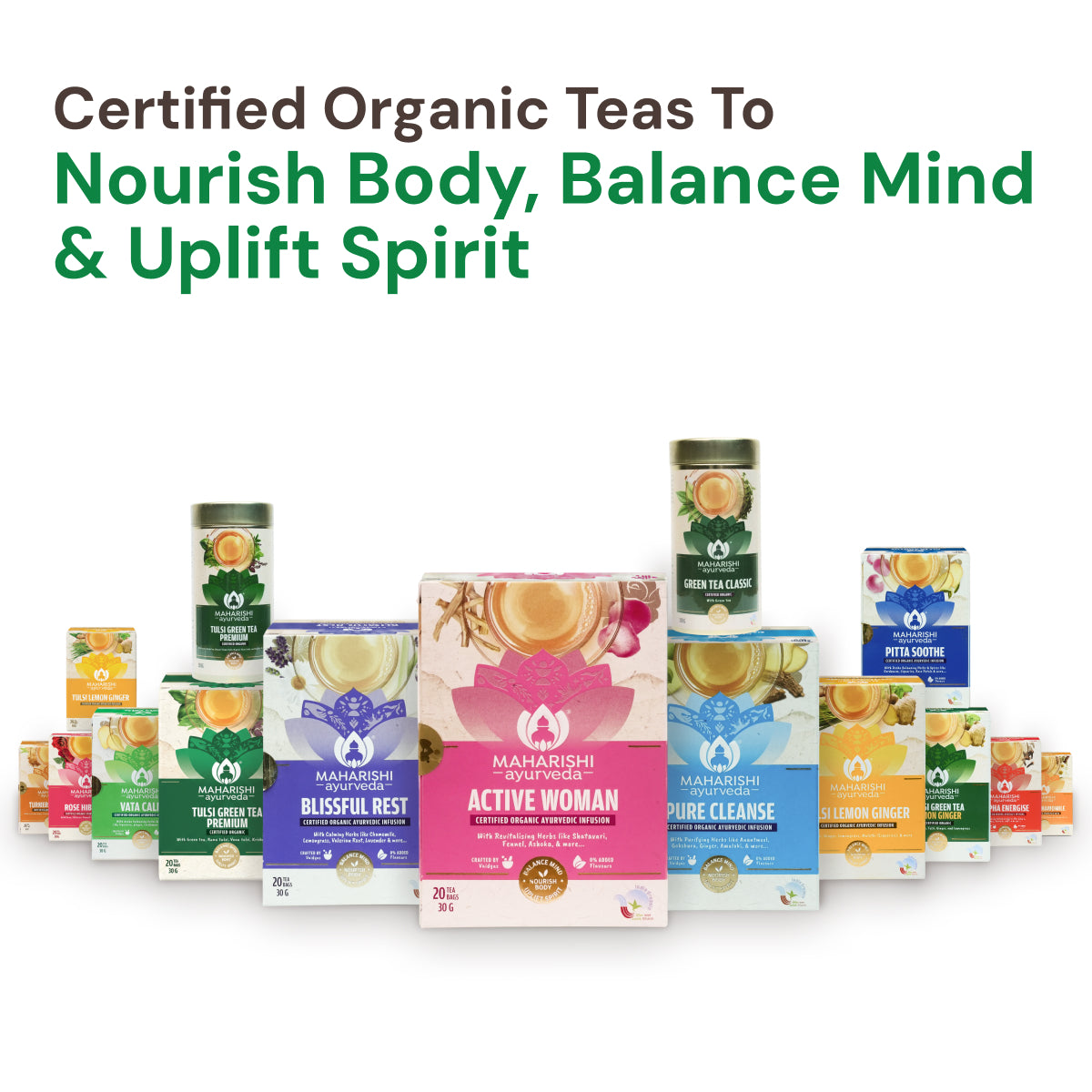 Tulsi Green Tea Lemon Ginger | Ayurvedic Stress Relief & Immunity