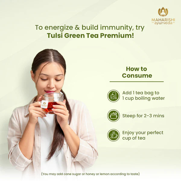 Tulsi Green Tea Premium | Organic Ayurvedic Blend