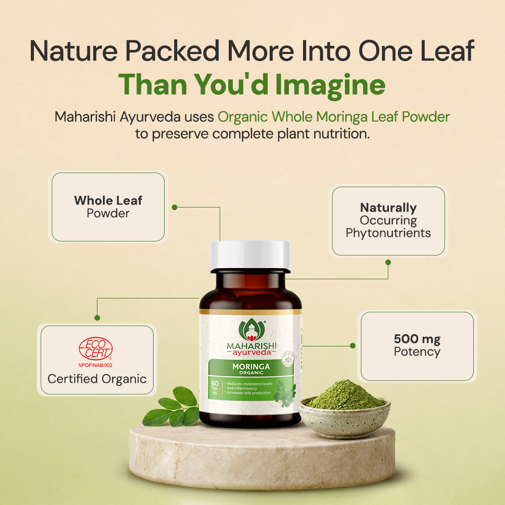 Maharishi Ayurveda Organic Moringa Tablets – Immunity & Energy Support