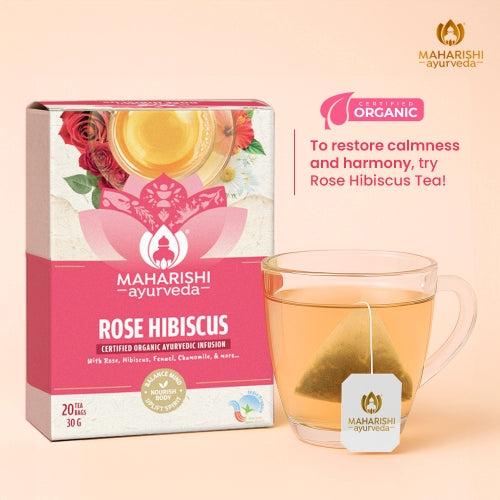 Rose Hibiscus Tea | Uplifting & Calming Ayurvedic Blend