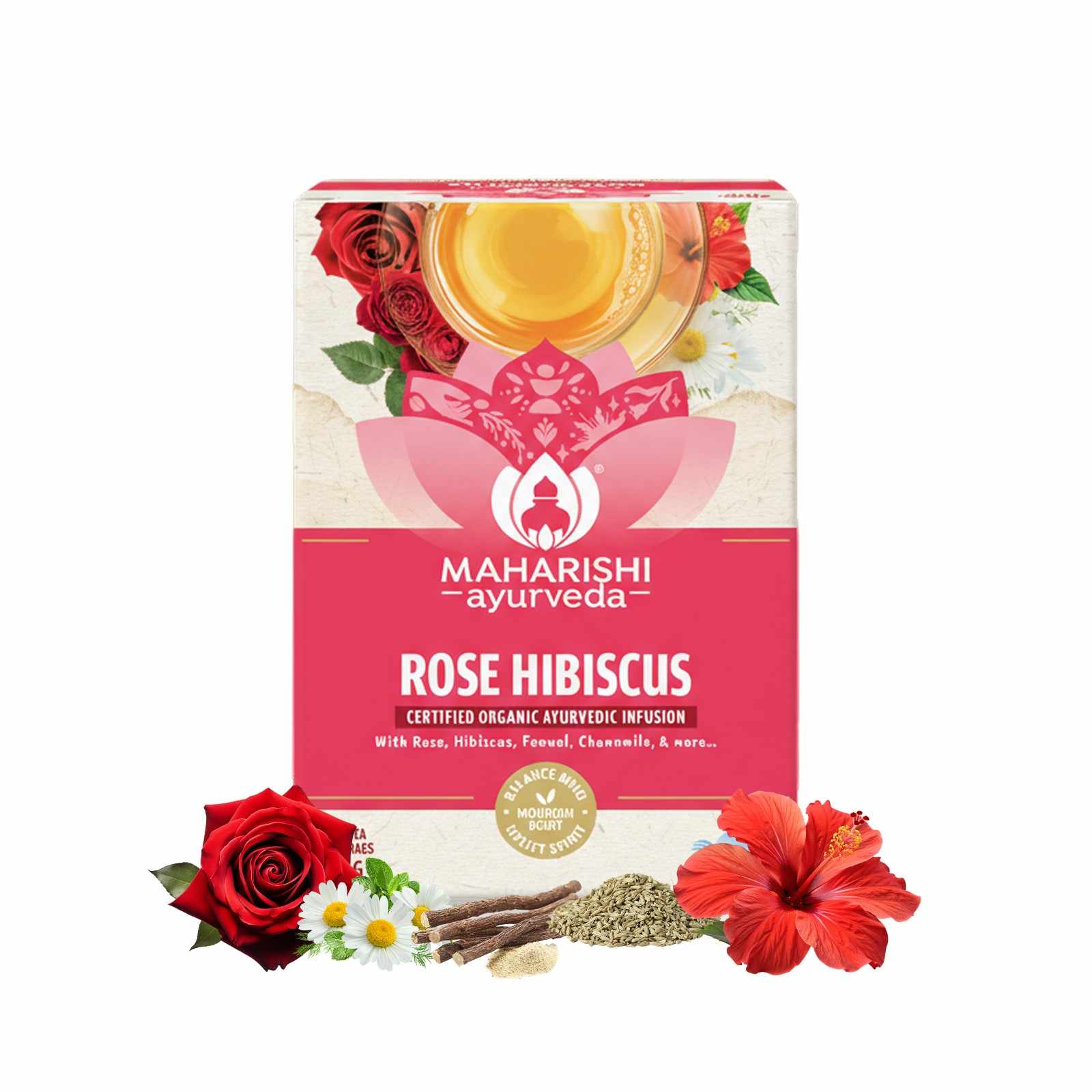 Rose Hibiscus Tea | Uplifting & Calming Ayurvedic Blend