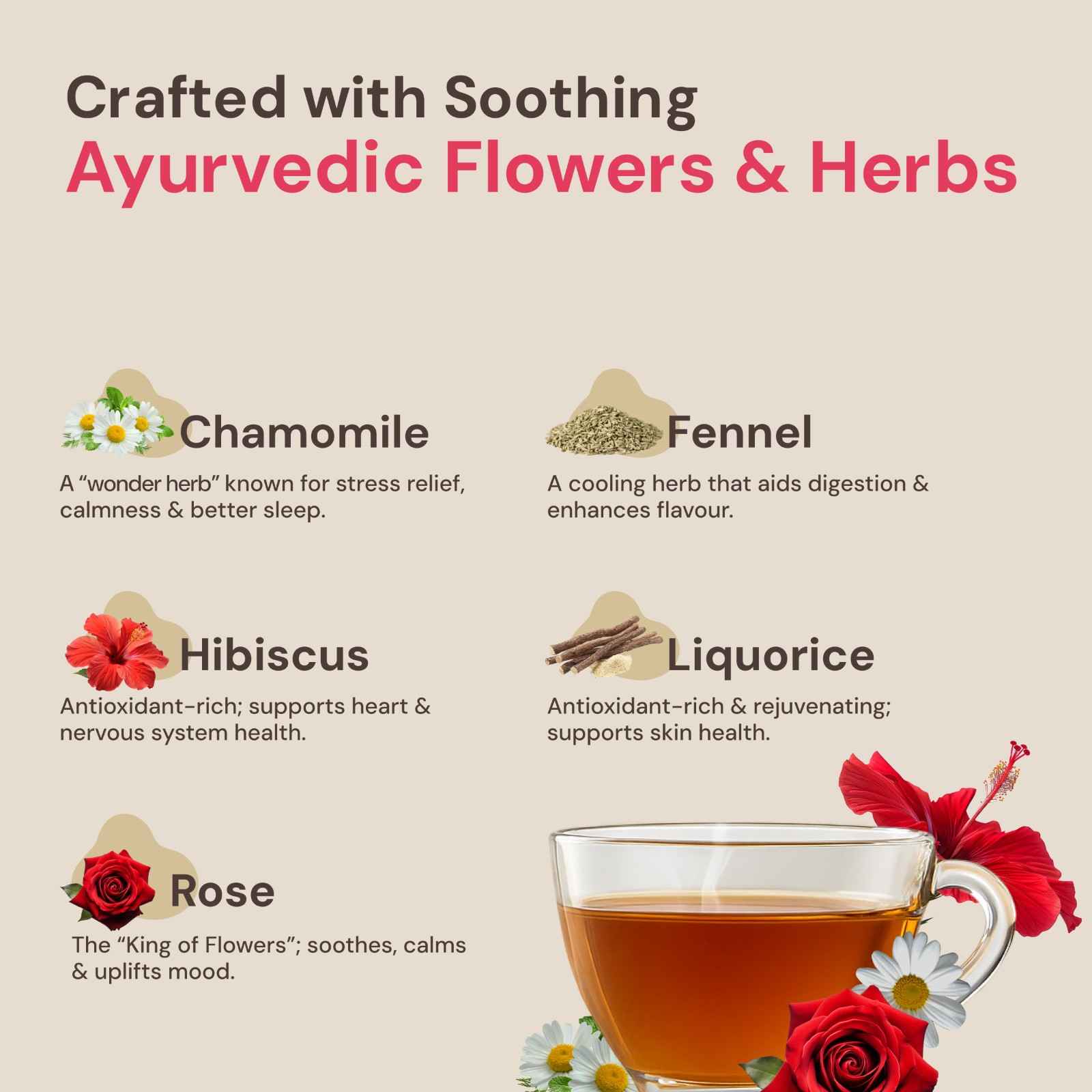 Rose Hibiscus Tea | Uplifting & Calming Ayurvedic Blend