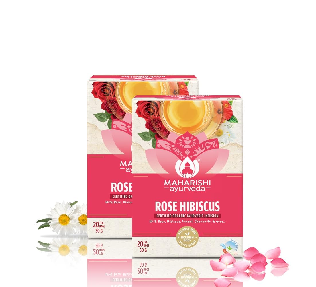 Rose Hibiscus Tea | Uplifting & Calming Ayurvedic Blend