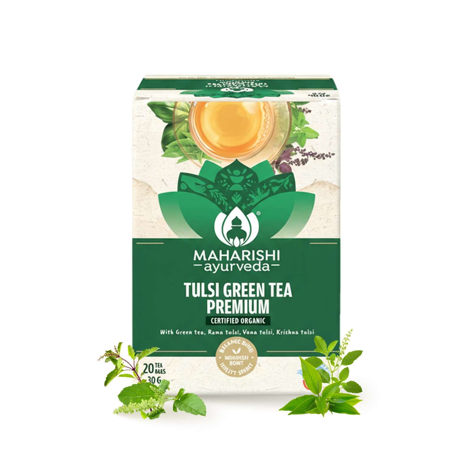 Tulsi Green Tea Premium | Organic Ayurvedic Blend