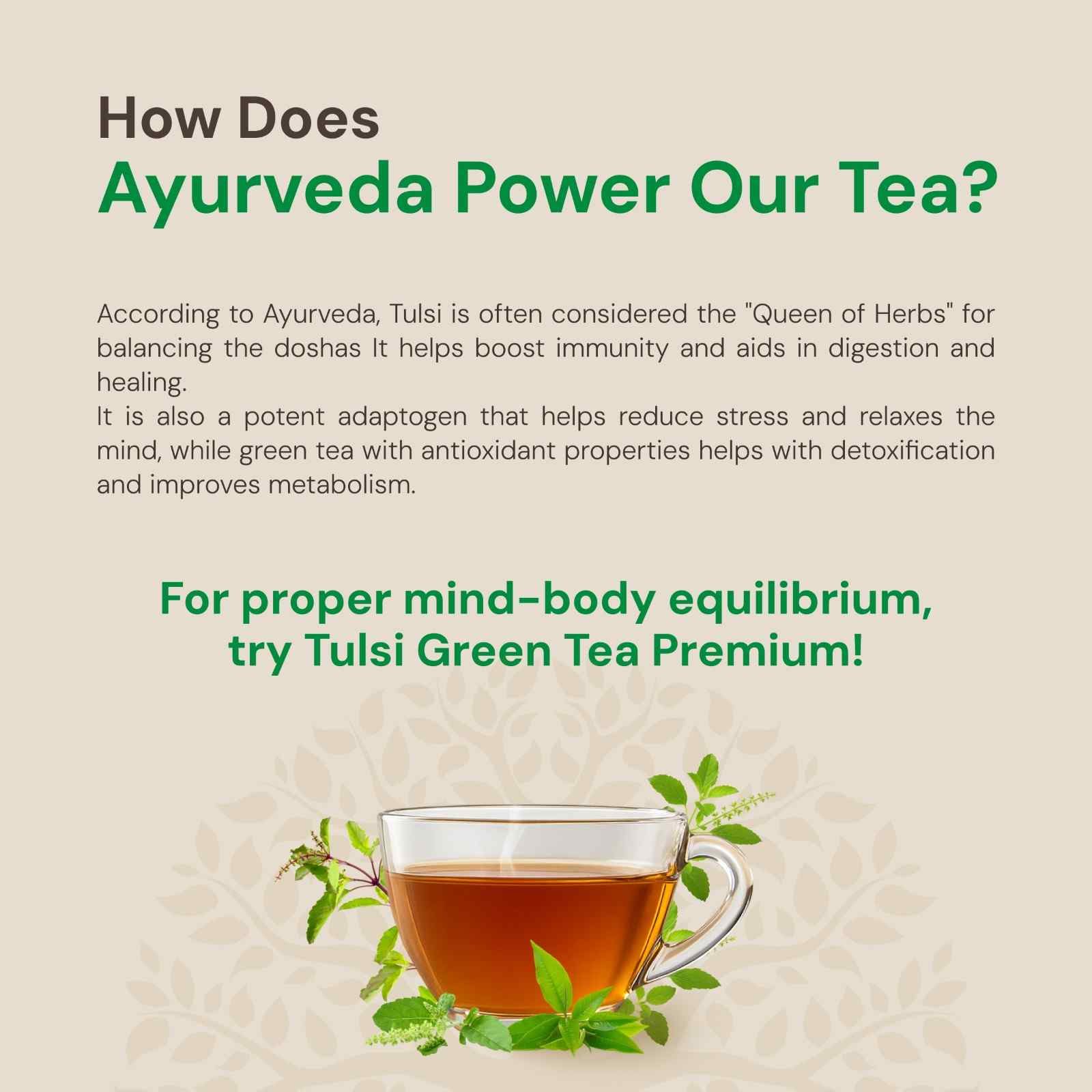 Tulsi Green Tea Premium | Organic Ayurvedic Blend