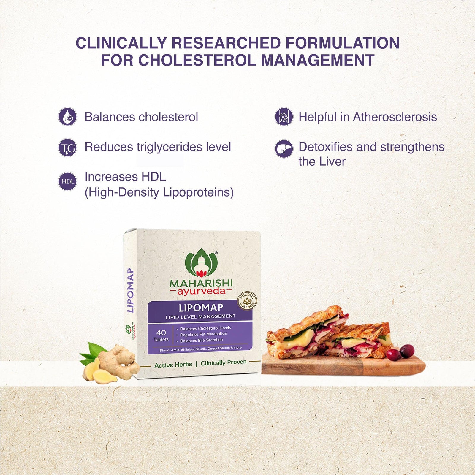 Lipomap - Natural Remedy for Cholesterol Management - Maharishi Ayurveda India