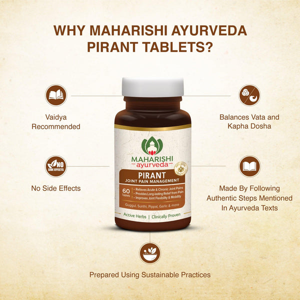 Pirant Tablets - for Joint and Muscles pain - Maharishi Ayurveda India