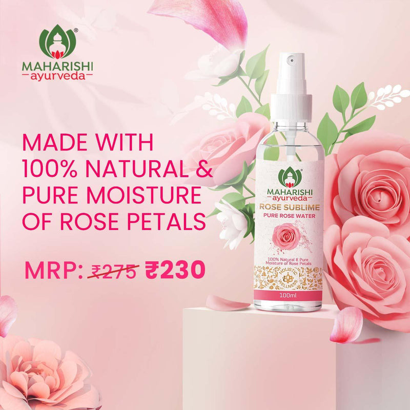 Pure Rose Water - Preserves Your Skin Natural Glow - 100 ml - Maharishi Ayurveda India