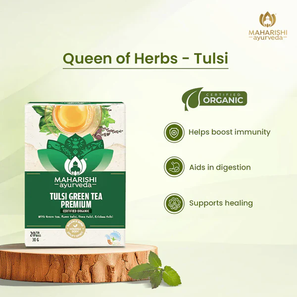 Tulsi Green Tea Premium | Organic Ayurvedic Blend